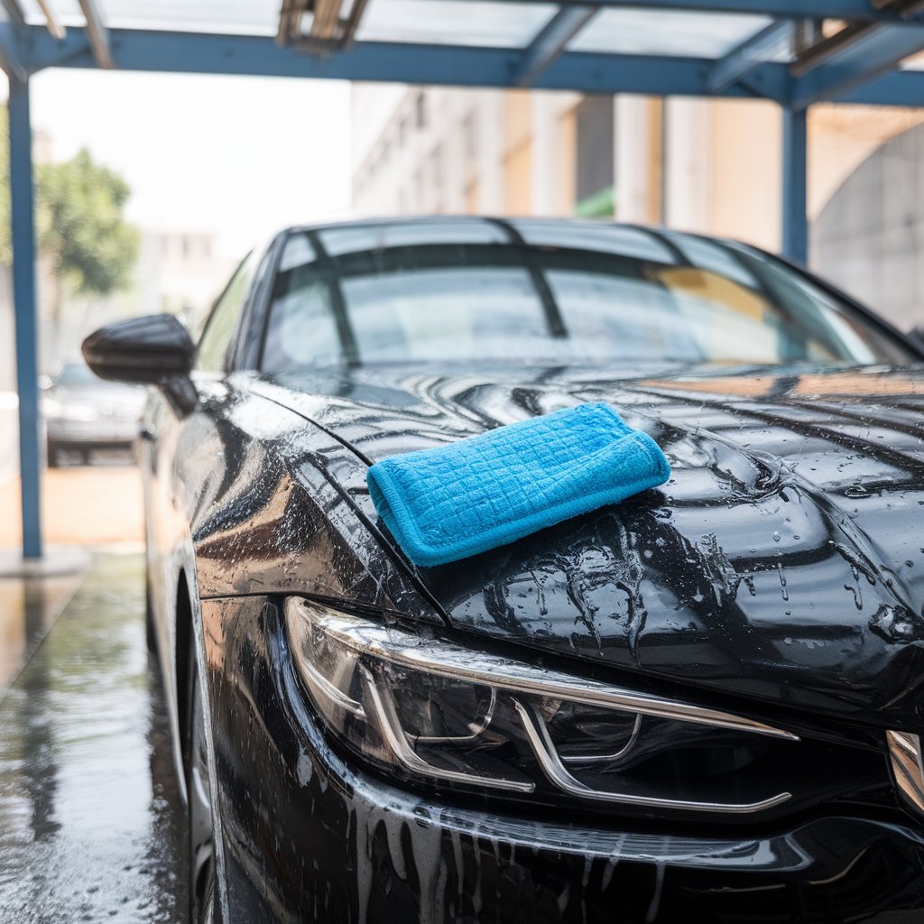 Best way to wash a car without scratching by keeping paint lubricated and using clean microfiber towels. 